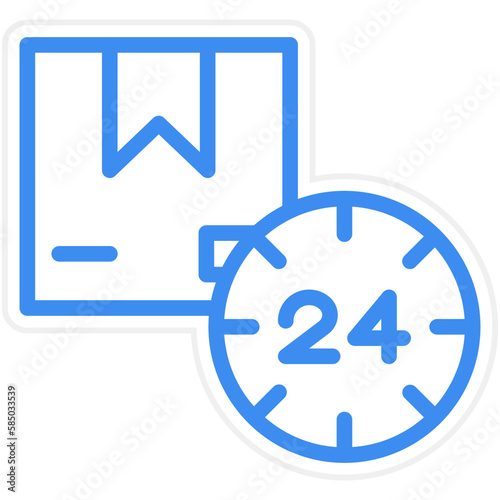 Vector Design 24 Hours Delivery Icon Style