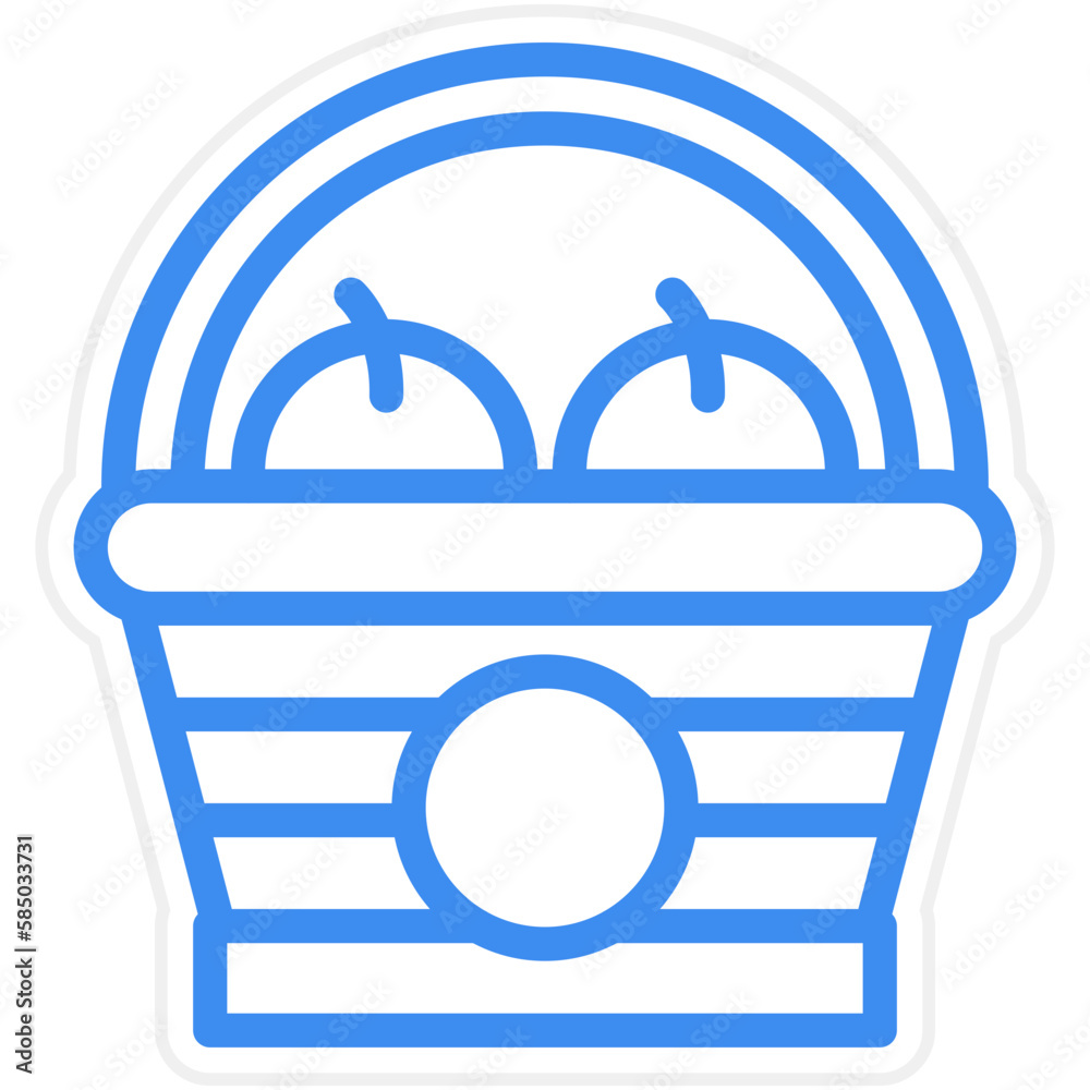 Vector Design Fruits Basket Icon Style Vector Design Fruits Basket Icon Style