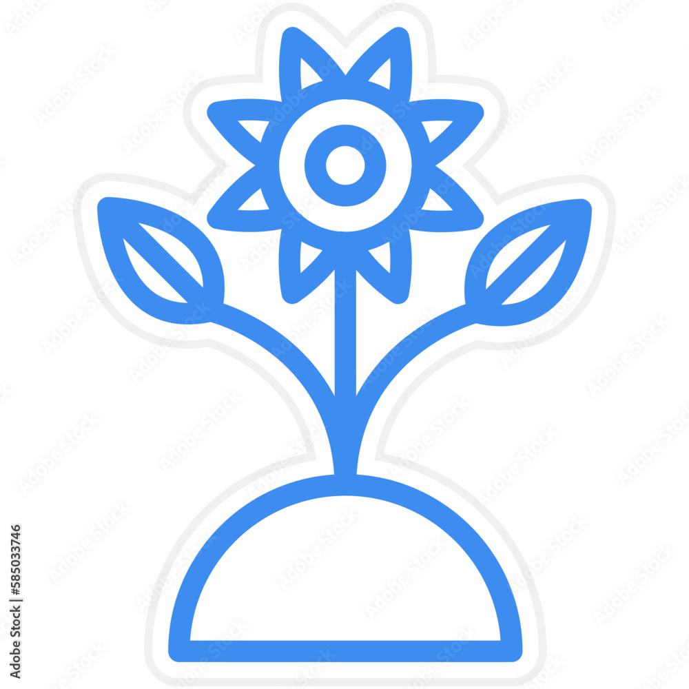 Vector Design Flower Plantation Icon Style Vector Design Flower Plantation Icon Style