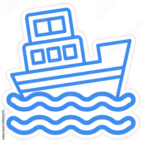 Vector Design Boat Sink Icon Style
