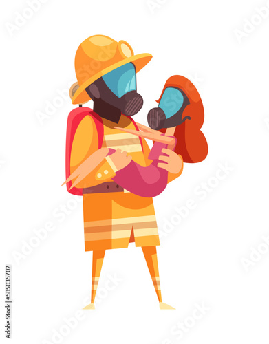 Fireman Flat Illustration