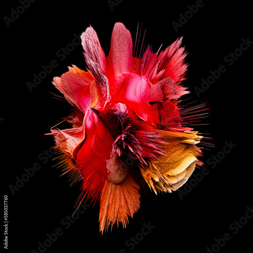 Bursting abstract 3D shape photo