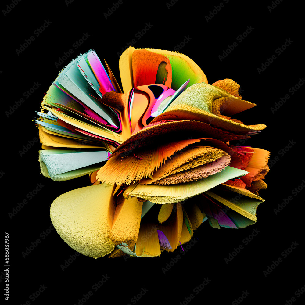 Bursting abstract 3D shape