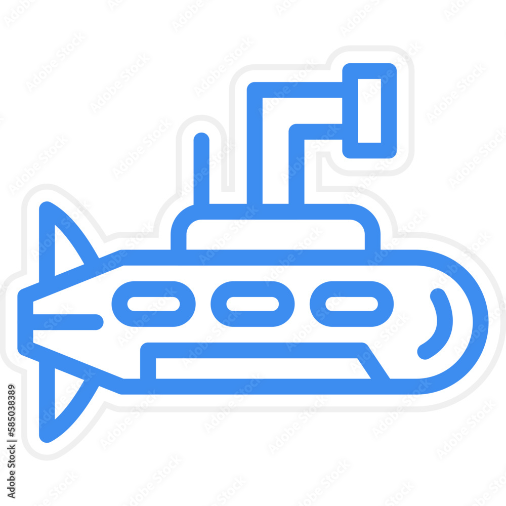 Obraz premium Vector Design Army Submarine Icon Style