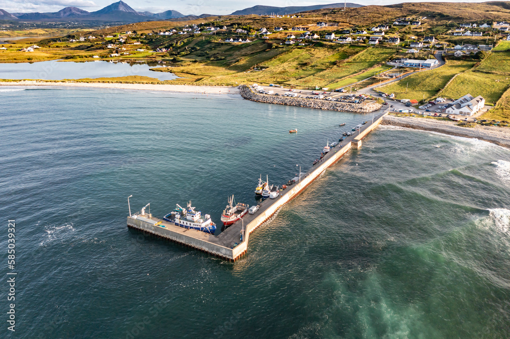 Machaire Rabhartaigh, Translation: Magheraroarty - Plane of the spring tideplane of roarty, Gaeltacht village and townland in north-west of County Donegal, Ireland.