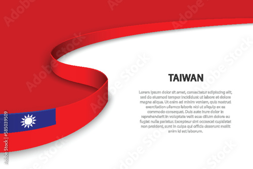 Wave flag of Taiwan with copyspace background