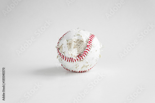 Canvas Print An old baseball that has seen better days
