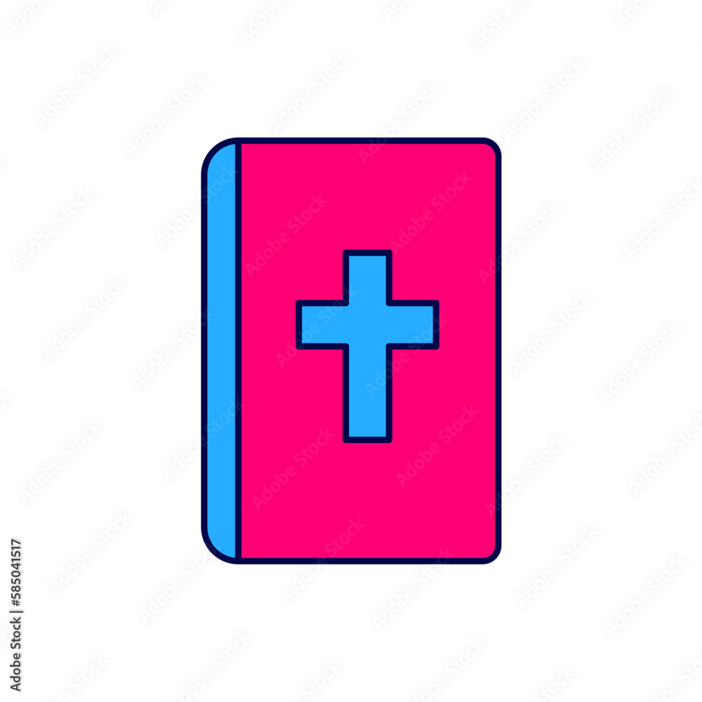 Filled outline Holy bible book icon isolated on white background. Vector Filled outline Holy bible book icon isolated on white background. Vector