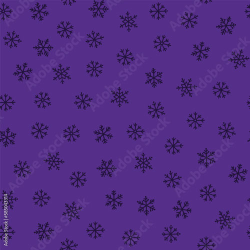 Purple seamless pattern with purple snowflakes