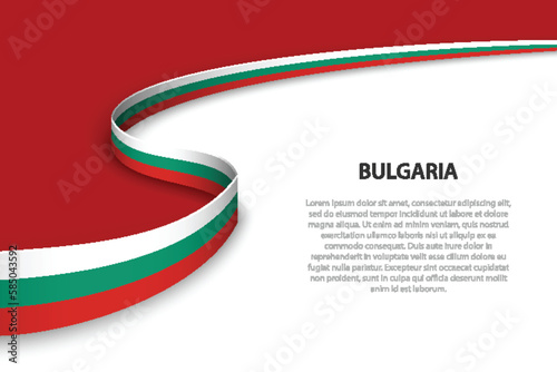 Wave flag of Bulgaria with copyspace background