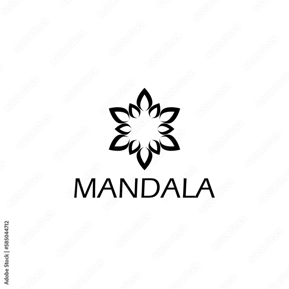 Mandala flower logo icon isolated on white background