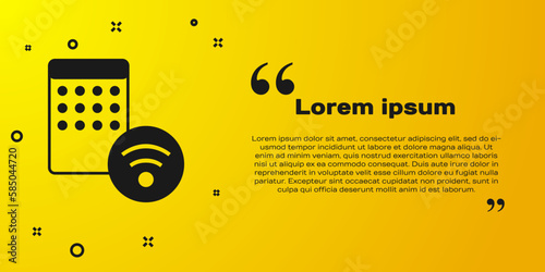 Black Air humidifier icon isolated on yellow background. Portable electric home appliance, home air purification and humidification. Vector