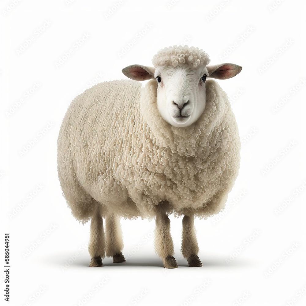 Fototapeta premium sheep isolated on white background