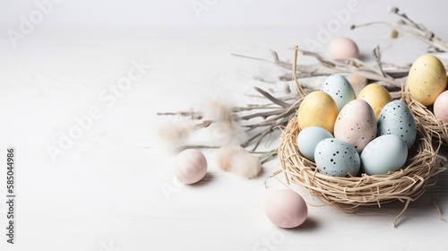easter eggs in a basket