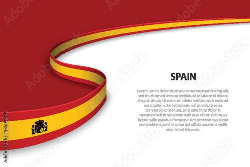 Wave flag of Spain with copyspace background