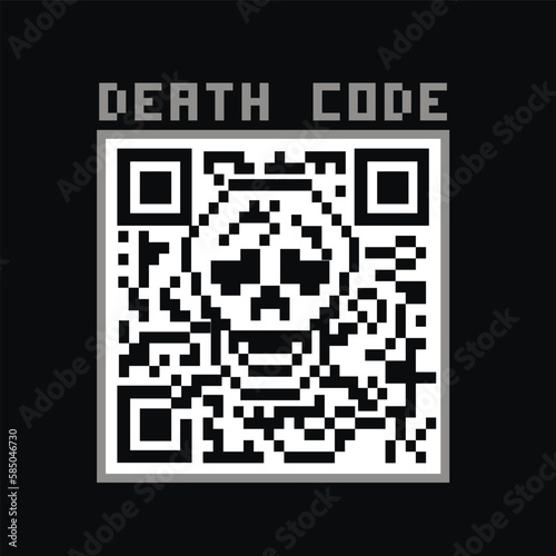 qr-code skull, t-shirts design
