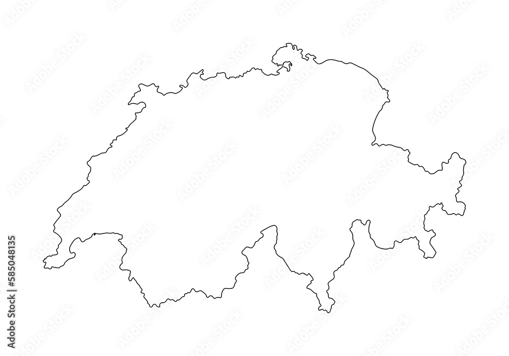 Switzerland map with withe background.