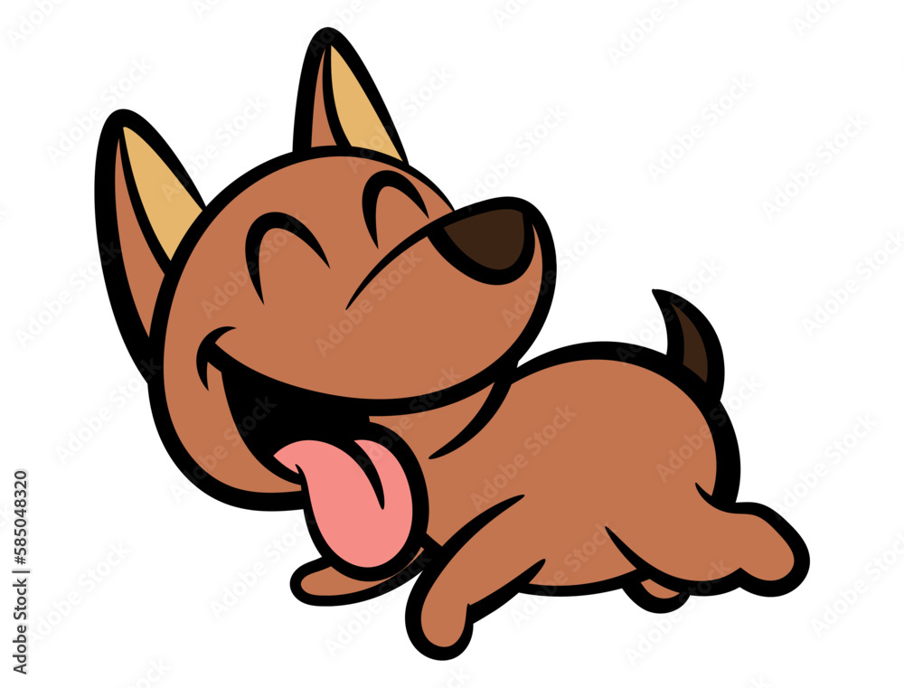 Cartoon illustration of playful puppy playing chase with its Master. Best for sticker, logo, and mascot with pet themes for kids Cartoon illustration of playful puppy playing chase with its Master. Best for sticker, logo, and mascot with pet themes for kids