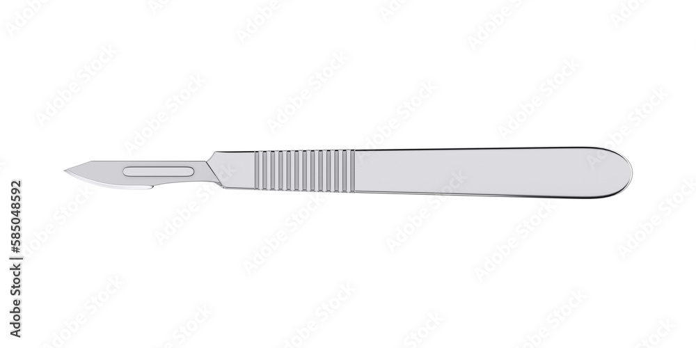 Surgical Stainless Steel Metal Scalpel. 3d Rendering Surgical Stainless Steel Metal Scalpel. 3d Rendering