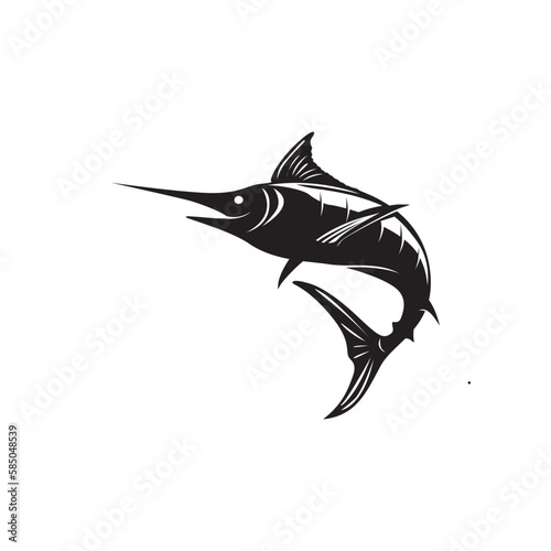 Marlin Fish Stroke icon Vector