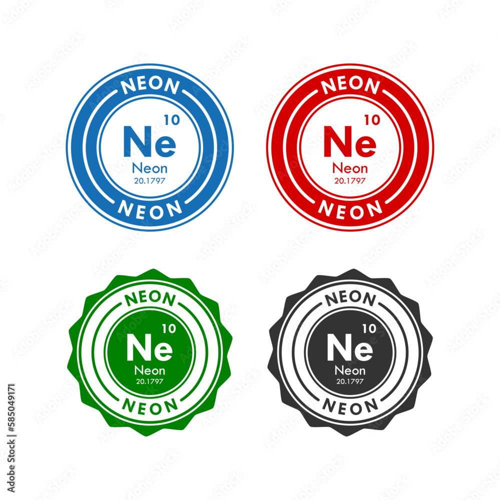 Fototapeta premium neon icon set. vector illustration in 4 colors options for web design