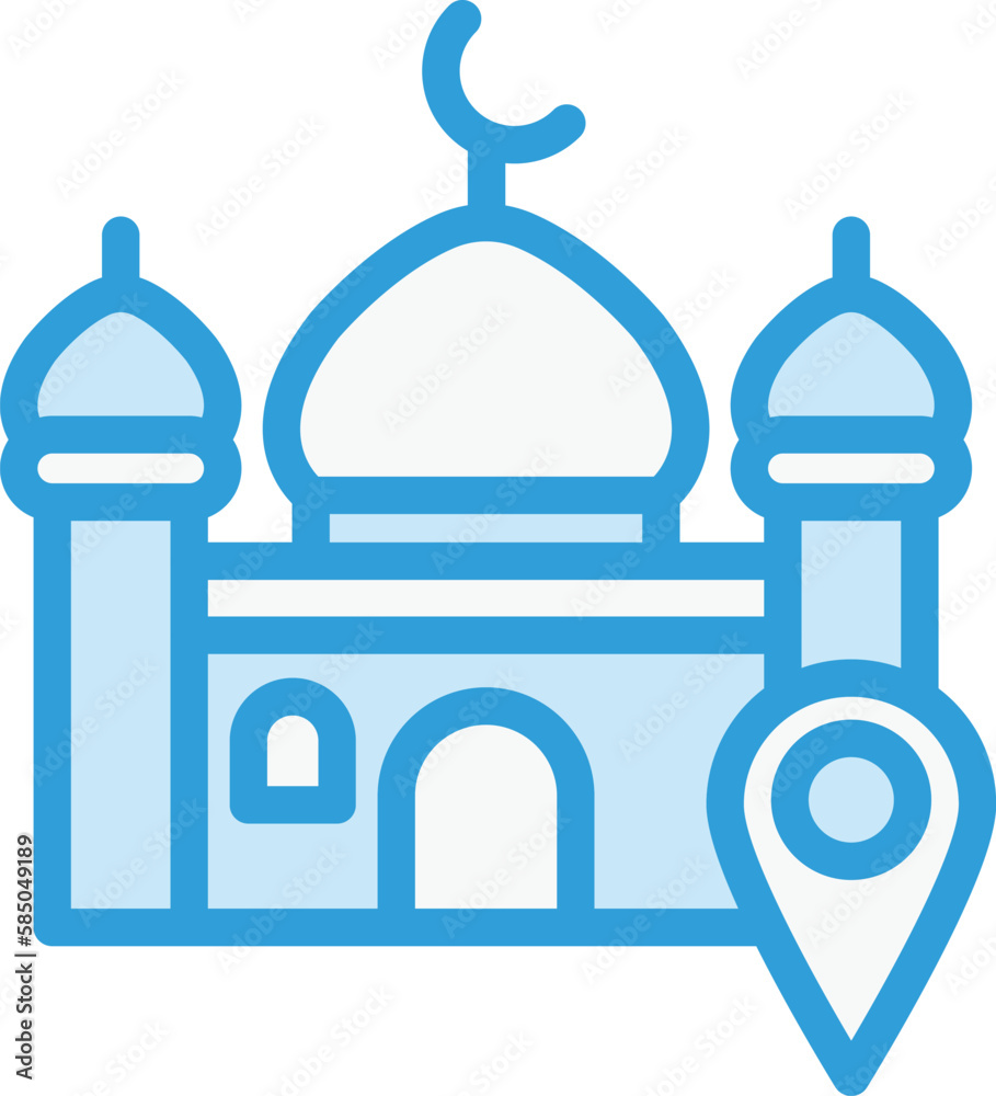 Mosque location Vector Icon Design Illustration Mosque location Vector Icon Design Illustration