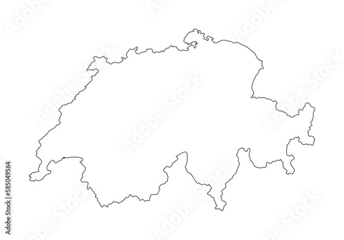 Switzerland map with withe background.