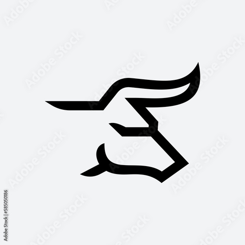simple bull line icon logo vector design, modern animal Toro or taurus logo minimal pictogram design
