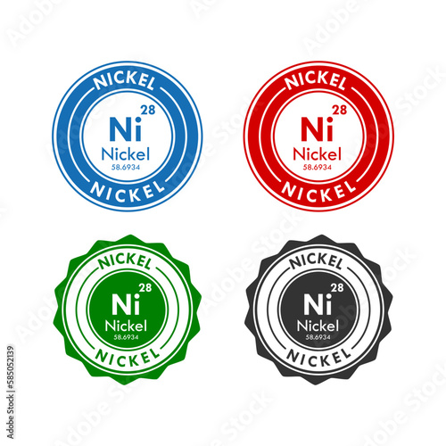 nickel icon set. vector illustration in 4 colors options for web design