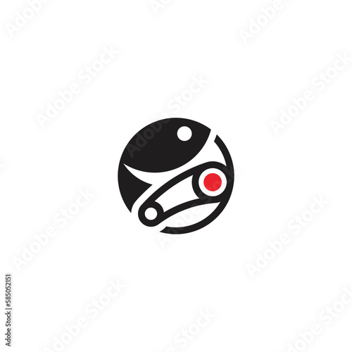 Fish and Conveyor logo or icon design