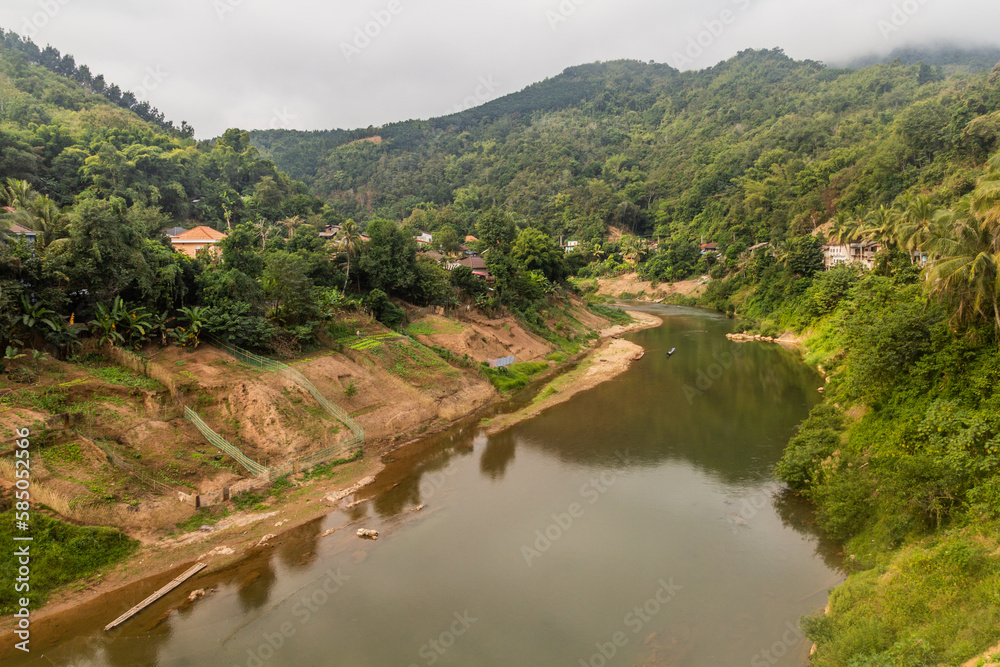 Nam Phak river in Muang Khua town, Laos