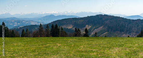 Mala Fatra mountains from Vrchrieka hill in Javorniky mountains in Slovakia photo