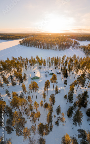 Sunrise at Frozen Lake in Finland (Lapland)
