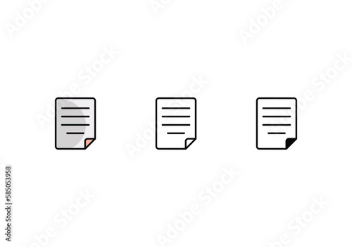document icons set with 3 styles, vector stock illustration © Bizz