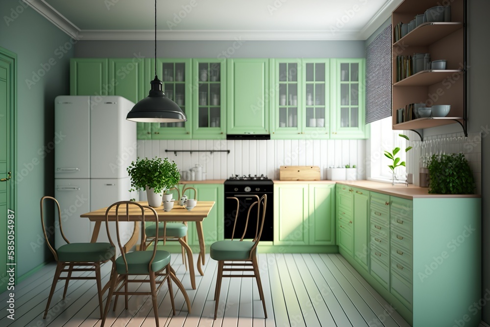 Fototapeta premium Amazing and classy images of kitchen interior design AI generated illustrations