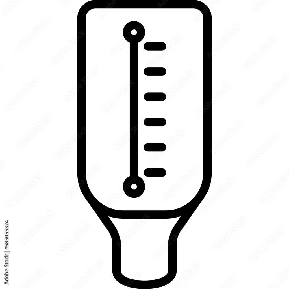Peak flow meter thin line icon. Portable device for measuring air in