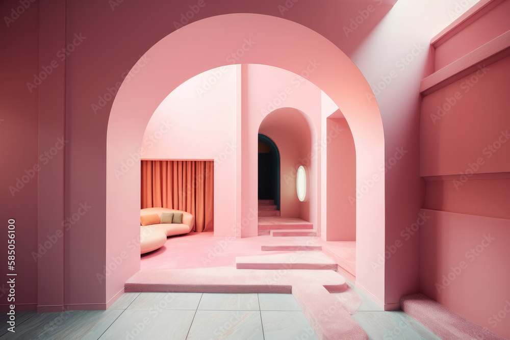 Inside architecture, peach, generative ai Inside architecture, peach, generative ai