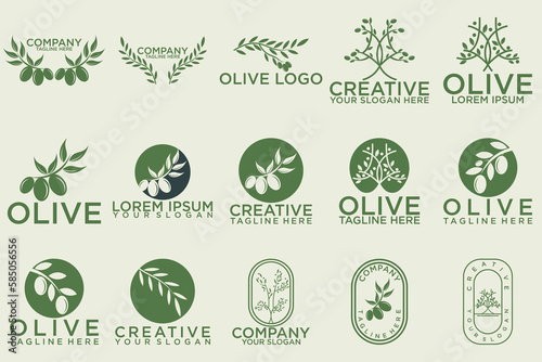 olive branch logo design with green logo