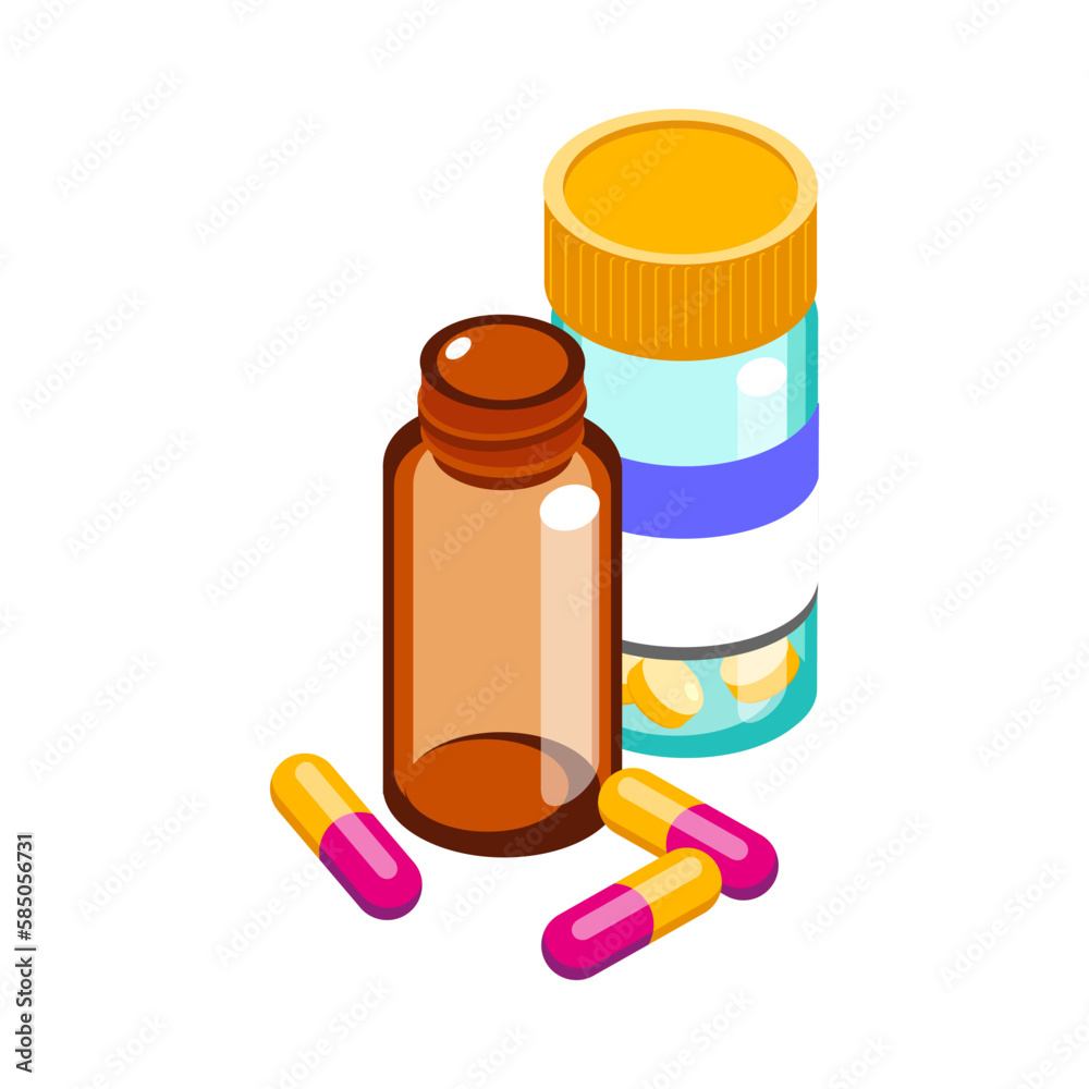 Medication Isometric Icon Medication Isometric Icon