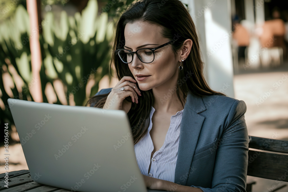 business woman in a modern office, ai generative business woman in a modern office, ai generative