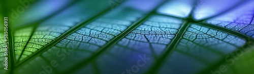 Illustration of a vibrant green leaf with intricate details and textures created with Generative AI technology
