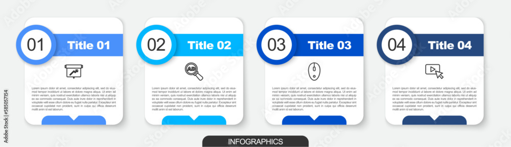 Set line Board with graph chart, Advertising, Computer mouse and . Business infographic template. Vector Set line Board with graph chart, Advertising, Computer mouse and . Business infographic template. Vector
