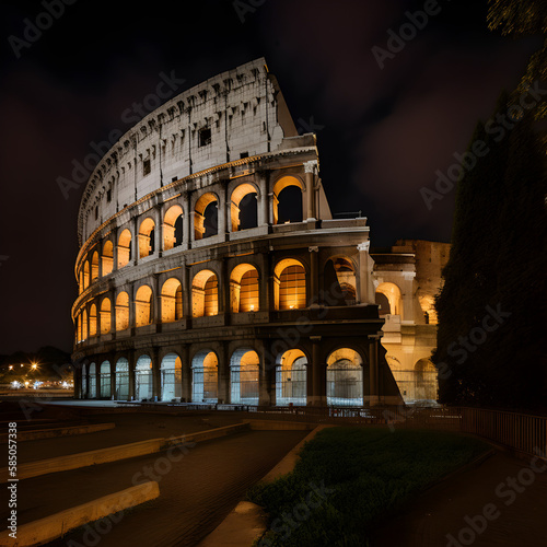 Foto colosseum at night city