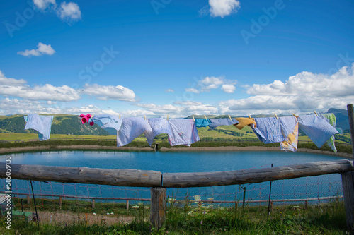 Clothline in the Dolomites photo
