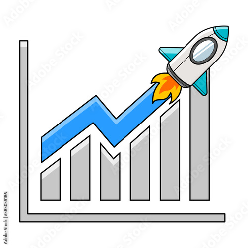 Sales increased chart . Business growth chart.