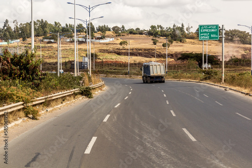 View of Addis Ababa–Adama Expressway, Ethiopia photo