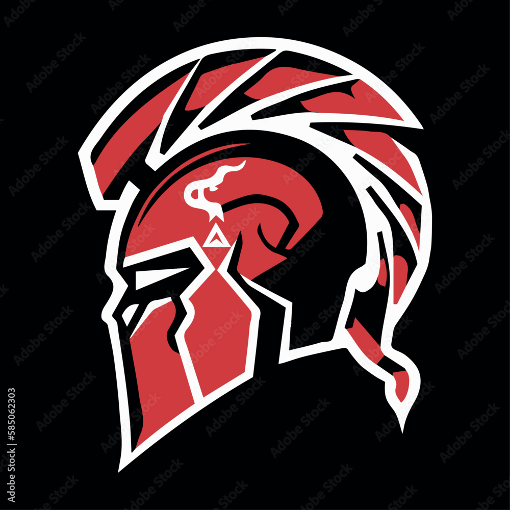 Spartan helmet vector art icon. Symbol of strong armor. Gladiator head ...
