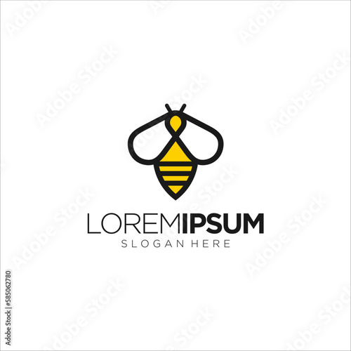 Bee concepts logo vector graphic abstract template