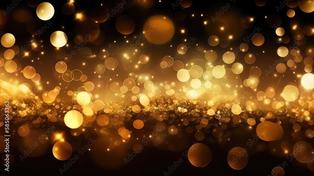 Luxurious gold bokeh background for awards and glamour events. Generative AI Luxurious gold bokeh background for awards and glamour events. Generative AI