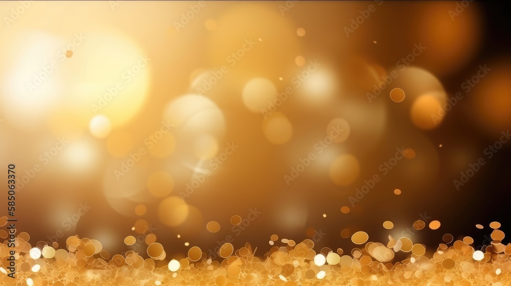 Luxurious gold bokeh background for awards and glamour events. Generative AI Luxurious gold bokeh background for awards and glamour events. Generative AI